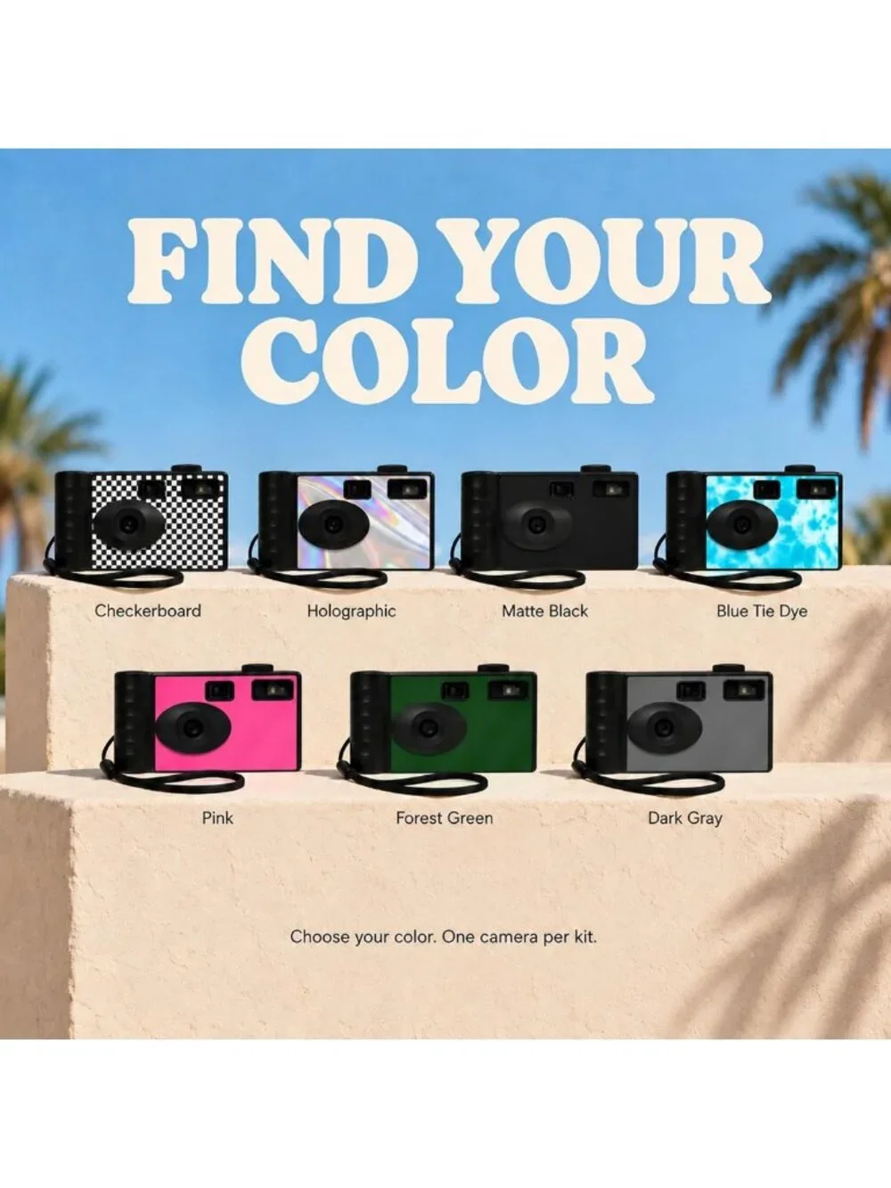 Screen-Free Digital Camera | 8MP, Rechargeable, Lightweight, Auto-Flash, Retro
